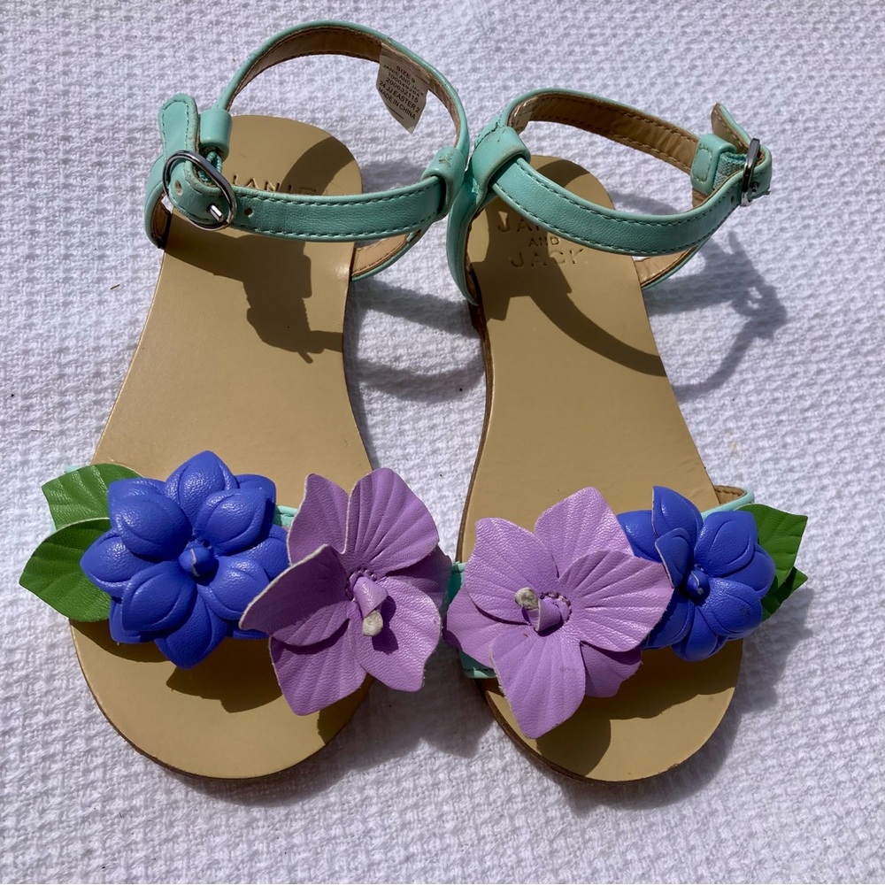 Janie and Jack /Mint Green /Floral /Sandals Size:9